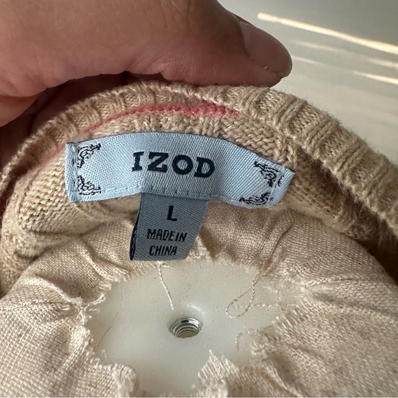 Izod Women's Cable Knit Sweater in Cream - Picture 2 of 6